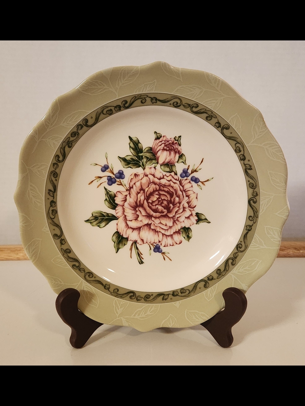 Princess House Vintage Garden Luncheon Salad Plate 9" Peony Floral